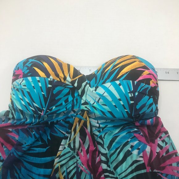 Kona Sol Women's Size Small 4-6 Strapless Twist Bandeau Flyaway Tankini Top New - Picture 7 of 13